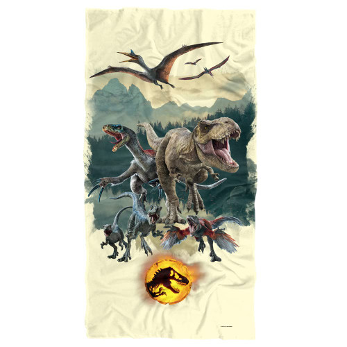 LOGOVISION Jurassic World: Dominion, 30"x60" Dino Predator Group Beach Towel LOGOVISION Jurassic World: Dominion, 30"x60" Dino Predator Group Beach Towel