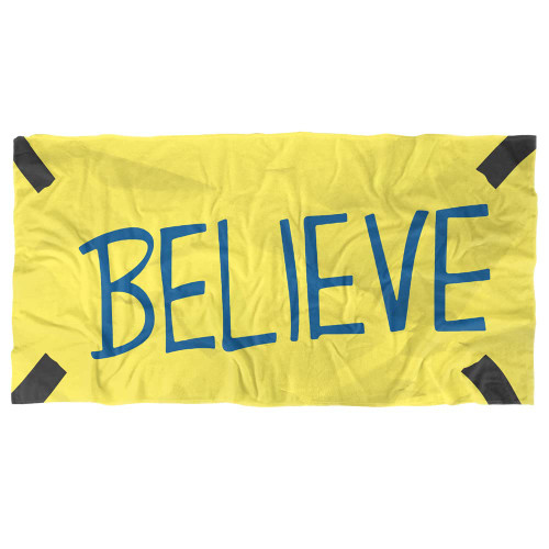 LOGOVISION Ted Lasso Beach Towel, 30"x60" Believe Poster Beach Towel
