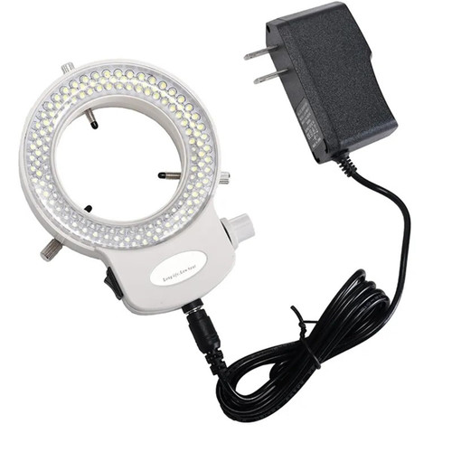 Microscope Accessories Kit for Adult 144 LED Bulb Microscope Ring Light Adjustable Bright Lamp with Adapter for Stereo Microscope Accessory (Color : White)