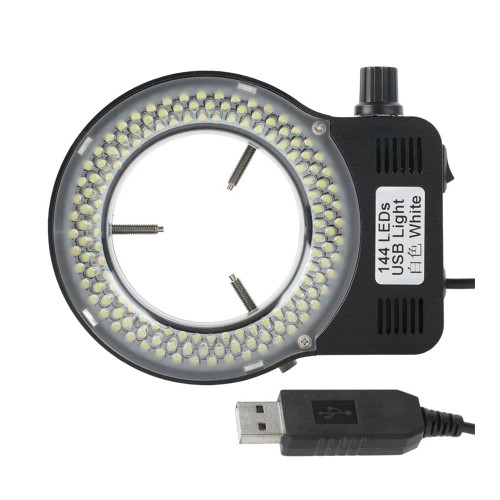 BEEYNG Lab Microscope Accessories 72/144 pcs LED USB Adjustable Ring Light Illuminator Lamp for Industry Stereo Trinocular Microscope Industrial Camera Magnifier (Color : LED 144)