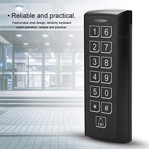 fosa Digital Contactless Access Controller, RFID 125KHz Contactless Card Reader Backlit Keypad Security Door Access Control Support 1000 Users for Home Office Factory Entry Security System (Black)