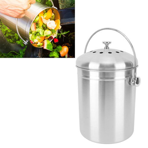 Compost Bin for Kitchen Countertop,Recycling Bin for Kitchen,Compost Bin,Compost Tumbler,Countertop Odorless Compost Pail for Kitchen Food Waste with Carrying Handle Easy