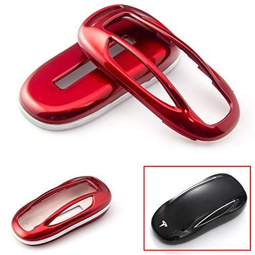 Xotic Tech Glossy Red Key FOB Cover Hard Shell Case for Tesla Model X Keyless Remote