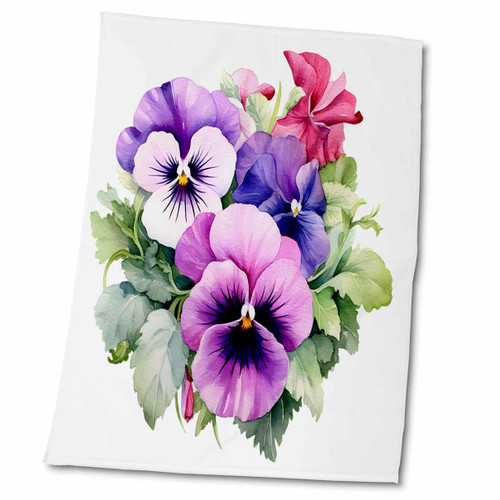 3dRose Anne Marie Baugh - Illustrations - Pretty Pansy Flower Illustration - Towels (twl-383619-2) 3dRose Anne Marie Baugh - Illustrations - Pretty Pansy Flower Illustration - Towels (twl-383619-2)