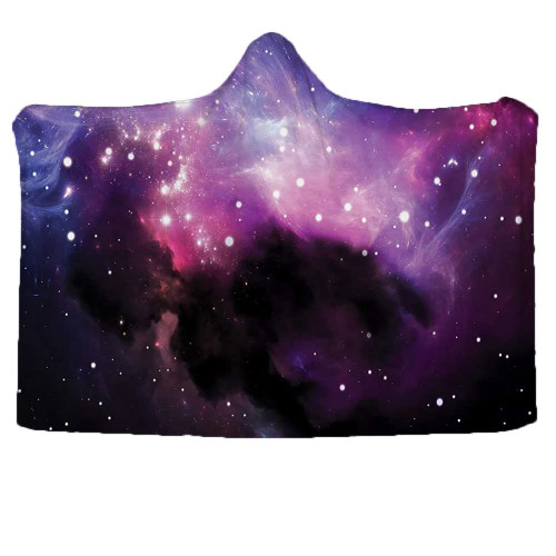Space Hooded blanket, Futuristic Nebula Dust Cloud on Milky Way Cosmos Dark Matter Energy Interstellar, Sofa school family travel cloak, W50 x L40 Inch Purple Blue-Y Space Hooded blanket, Futuristic Nebula Dust Cloud on Milky Way Cosmos Dark Matter Energy Interstellar, Sofa school family travel cloak, W50 x L40 Inch Purple Blue-Y