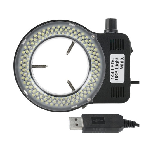 Lab Microscope Accessories USB 144 RGB LED Ring Light Adjustable Illuminator Lamp Industry Monocular Trinocular Stereo Video Microscope Lens Camera