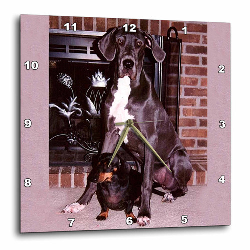 3dRose LLC DPP_808_1 Blue Great Dane 10 by 10-Inch Wall Clock