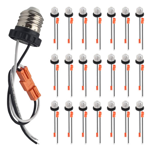 CDIYTOOL 30 Pack E26 Socket Adapter Light Bulb Socket Pigtail Medium Base Male Screw in Light Bulb Socket Pigtail for Led Ceiling Lights Downlight