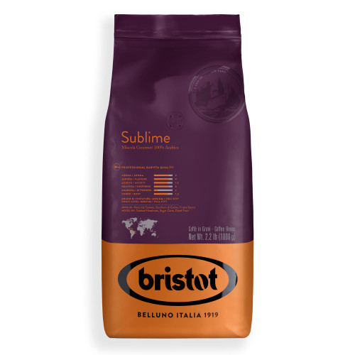 Bristot Sublime Italian Espresso Coffee Beans Whole | Medium Roast | 100% Arabica Coffee Beans | 2.2 lb/1kg