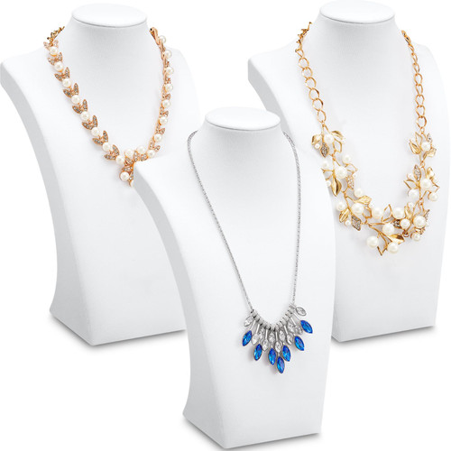 Kigley 3 Pcs Jewelry Display Bust Necklace Display Stand Necklace Mannequin Holder Stands for Selling Trade Shows Props (White) Kigley 3 Pcs Jewelry Display Bust Necklace Display Stand Necklace Mannequin Holder Stands for Selling Trade Shows Props (White)