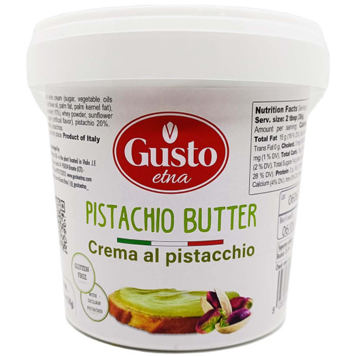 Pistachio Nut Butter, Bulk Tub, 2.2 LB (1 Kg), Sweet Pistachio Cream Spread, Pistachio Paste, Frosting, Icing, Product of Bronte, Sicily, Italy, Non-GMO, Gusto ETNA