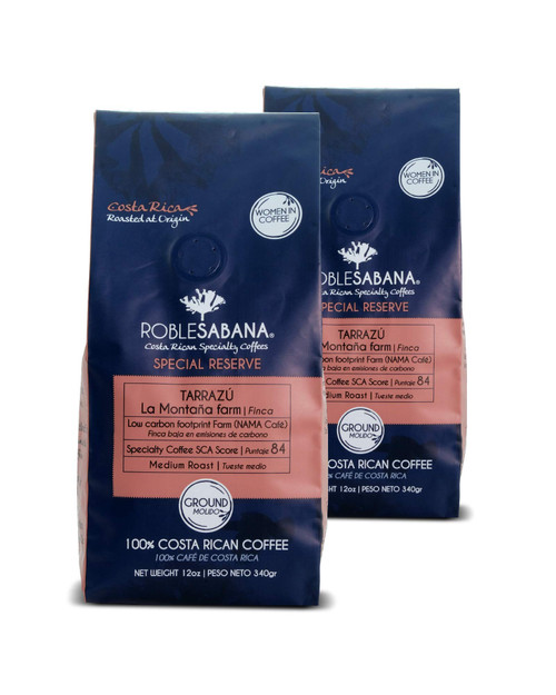 Costa Rican Coffee ROBLESABANA Tarrazu. - SPECIAL RESERVE- Single Origin, Specialty grade, Direct Trade, Master roasted at origin, Medium to Dark Roast, Ground 12oz (Pack of 2)