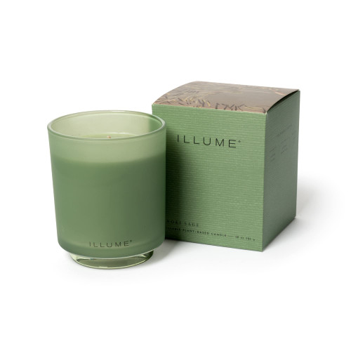 Illume Beautifully Done Essentials Hinoki Sage Boxed Glass Scented Soy Candle
