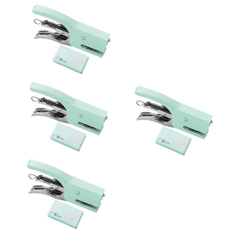 Ciieeo 4 Sets Hand-held Stapler Document Stapler Manual Stapler Multi-Function File Stapler Tool staplers for Desk Reusable Hand Stapler Professional Student Power Saving Plastic jam