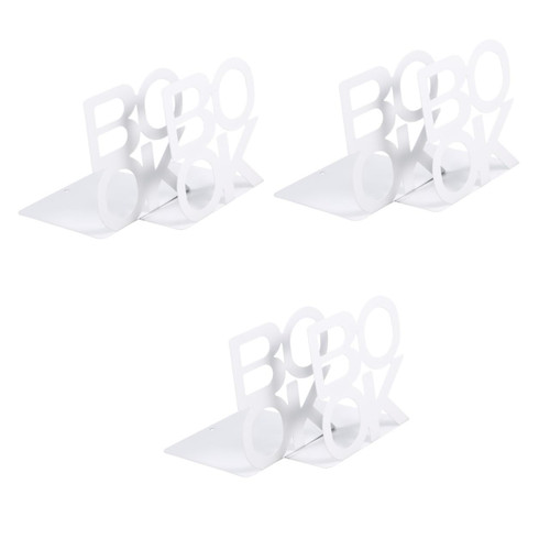 NUOBESTY 6 Pcs Deaktop Book Rack Stand Book File Sorter File Folder Sorter Desk Metal Magazine Holder Desktop Bookshelf Book Folder Holder Rack Bookends Heavy Books Baffle Book Stand White