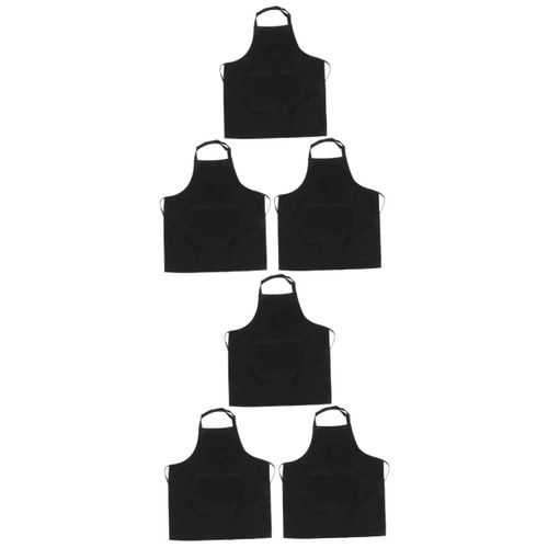MAGICLULU 6 Pcs Barber Apron Mens Aprons for Grilling Aprons for Women with Pockets Chef Cooking Apron Aprons for Barbers Men Womens Apron Aprons for Men Sleeveless Apron Adjustable Man Bib