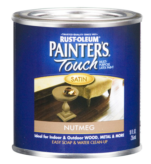 Rust-Oleum 240290 Painters Touch 1/2 Pint Latex, Satin Nutmeg