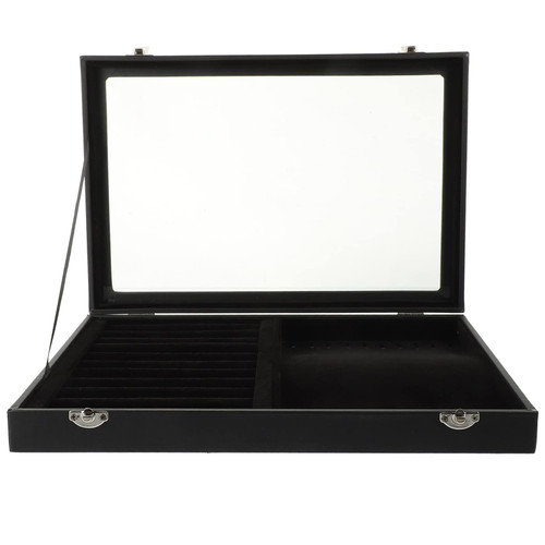 Cabilock Box jewelry organizer case watches container jewelry showcase jewelry display case necklace storage organizer jewelry display tray portable Miss necklace holder Zinc alloy