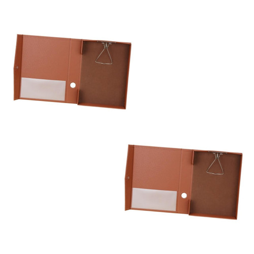 DIYEAH 2pcs Desktop Document Holder Paper File Holder Pu File Clipboard Profile Clip File Folder Paper Folders Metal Clipboard Paper Clip Board Small Clipboard Booklet A4 Certificate