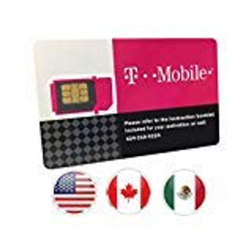 T-Mobile Prepaid SIM Card Unlimited Talk, Text, and Data in USA with 5GB Data in Canada and Mexico for 7 days