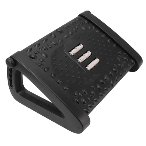 Walfront 6 Height Adjustable Under Desk Footrest Ergonomic Foot Stool Foot Rest for Under Desk at Work with Massage Texture and Roller for Office (Black)