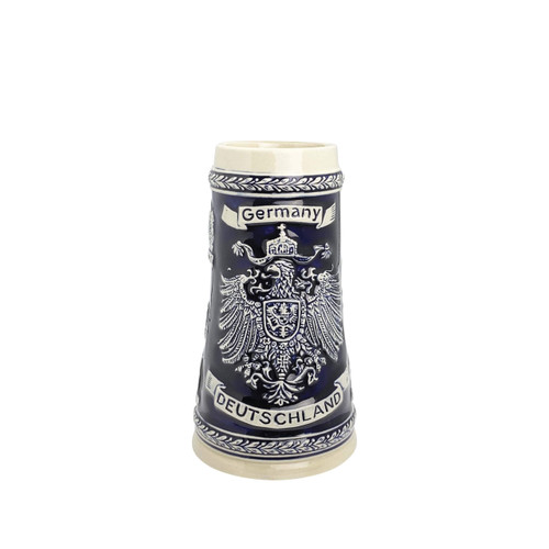 1 Liter | OktoberfestHaus Bier Krug Deutschland German Adler (Eagle) Beer Stein Tankard Cobalt Blue Engraved Cities of German Jarra de Cerveza, Jarra Stein, Jarras Para Beber Cerveza