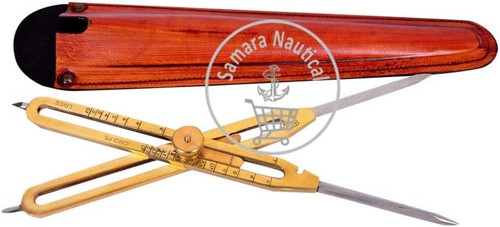 Humaira Nautical Brass Drafting Tool Proportional Divider 12 inch Scientific Instrument with Solid Leather Cover