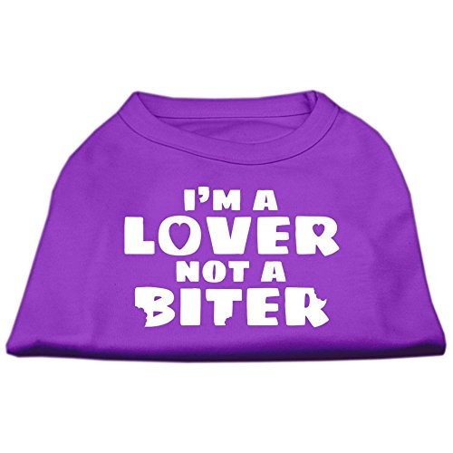 Mirage Pet Products 20-Inch I'm a Lover Not a Biter Screen Printed Dog Shirts, 3X-Large, Purple
