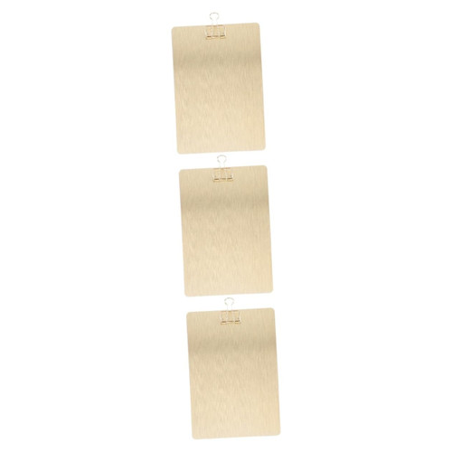 STOBOK 3pcs Office Binders Gold Binder Clips A4 Clipboard Portable Clipboard Metal Folder Paper Clip Office Clip Board Office Hardboard Paper Folders Plating Care Support Board Student