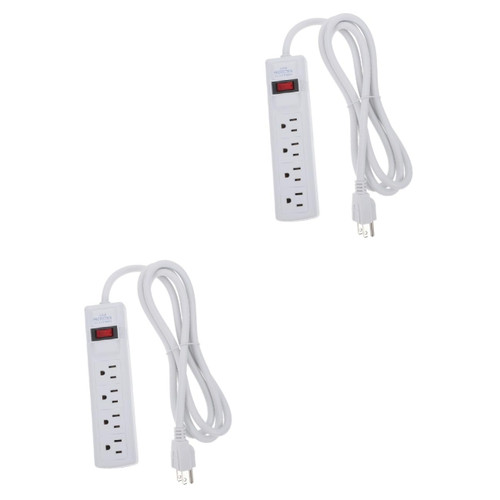 OSALADI 2pcs Surge Protected Outlet Extension Socket Electrical Multi-outlets Charging Socket Multifunctional Plug Board Multi-Function Power Outlet Power Supply Charge Abs White