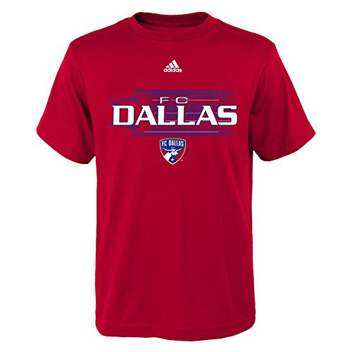Outerstuff MLS FC Dallas Boys -Flying Ball Short Sleeve Tee, Dark Red, Large (14-16)