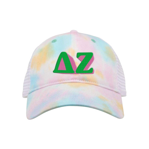 Delta Zeta Sorority Sorbet Tie Dyed Twill Hat Multicolored