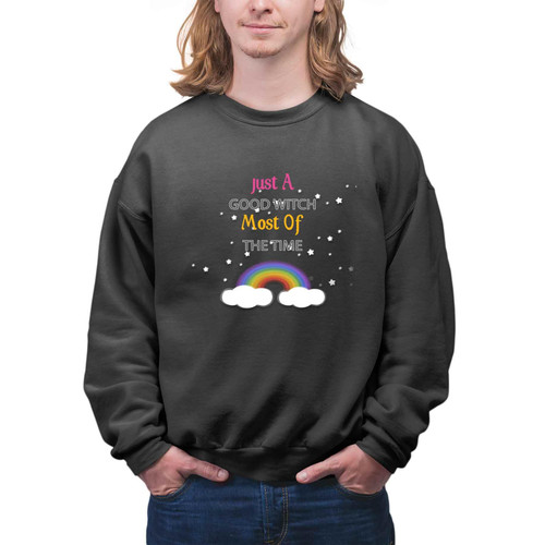 Funny Witchy Hat Broom Graphic, Gift for Girls and Women on Birthday - Gray and Muticolor Multi Size Black Sweatshirt Funny Witchy Hat Broom Graphic, Gift for Girls and Women on Birthday - Gray and Muticolor Multi Size Black Sweatshirt