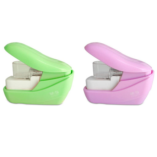 MGUOTP Office Stapler Stapleless Stapler 5 Sheet Binding for School Classroom Or Desktop Accessories Labor-Saving Needleless Portable Stapler Desktop Staplers (Color : 2pcs)