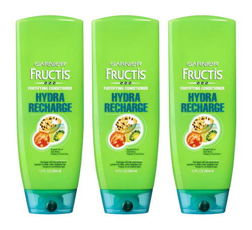 Garnier Fructis Hydra Recharge Fortifying Conditioner for All Hair Types 13 oz (Pack of 3)