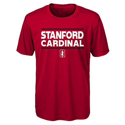 Gen 2 NCAA Stanford Cardinal Youth Boys Short Sleeve Performance Tee, Youth Boys Large(14-16), Dark Red
