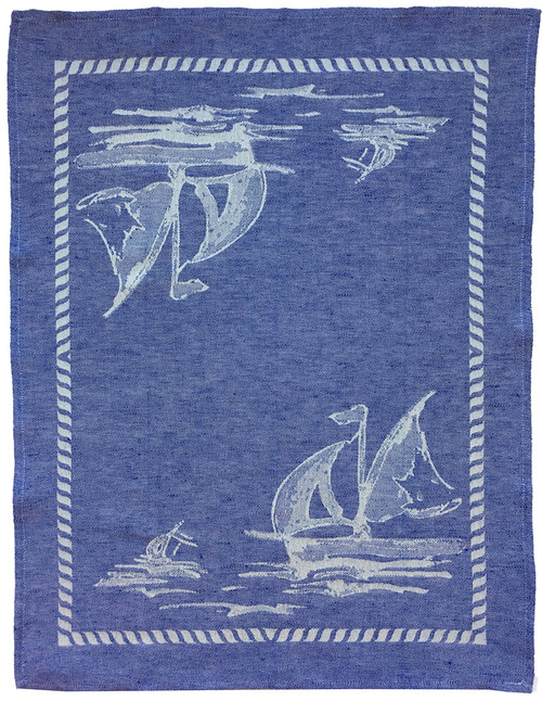 Abbiamo Tutto Sailboat Guest Towel, Blue