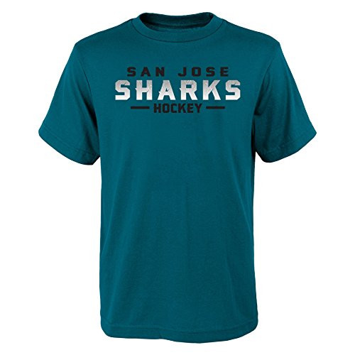 Outerstuff NHL San Jose Sharks Youth Boys Glacial Short Sleeve Tee, Large(14-16), Shark Teal