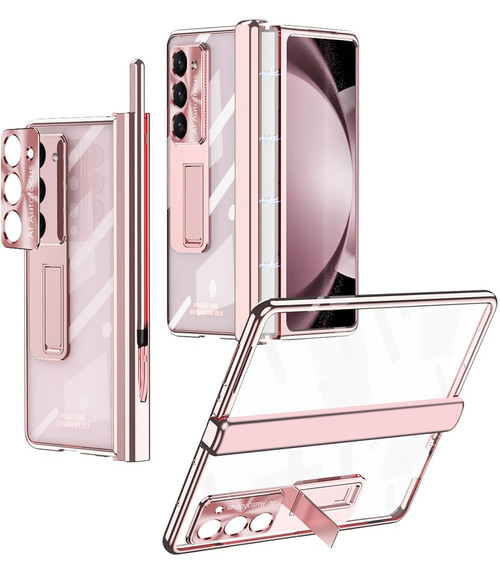 Miimall for Samsung Z fold 5 Case with S Pen, fold 5 Case Pen with Pen Holder + Lens Film + Front Screen Protector Film + Kickstand Clear Case for Galaxy Z fold 5 2023(Rose Gold) Miimall for Samsung Z fold 5 Case with S Pen, fold 5 Case Pen with Pen Holder + Lens Film + Front Screen Protector Film + Kickstand Clear Case for Galaxy Z fold 5 2023(Rose Gold)