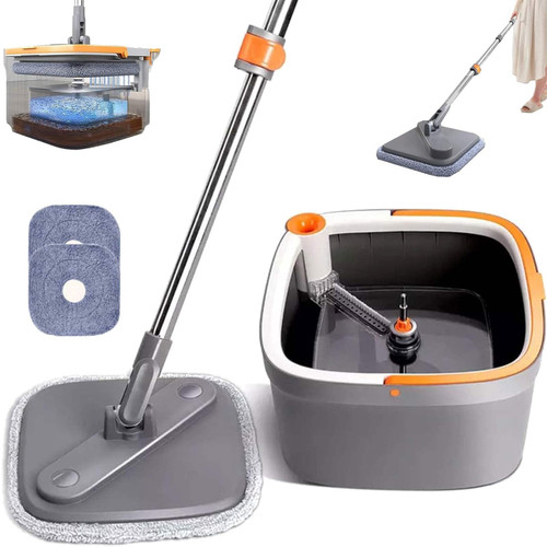 Spin Mop M16, M16 Spin Mop, Self Wash Spin Mop M16, Mop Bucket with Wringer, Mops and Buckets, Spin Mop and Bucket Separate Clean and Dirty Water, Mop Set for Floor Cleaning