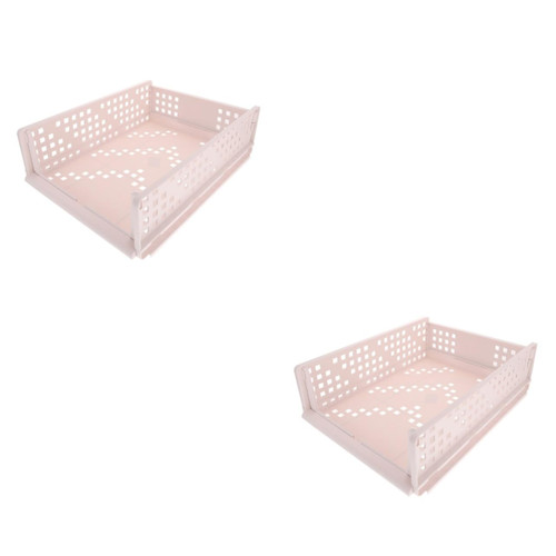 STOBAZA 2pcs Layered Partition Clothes Drawer Shelf Storage Bins for Clothes Stackable Storage Bins Closet Organizer Stackable Storage Pull Out Drawers Storage Box White Folding Plastic