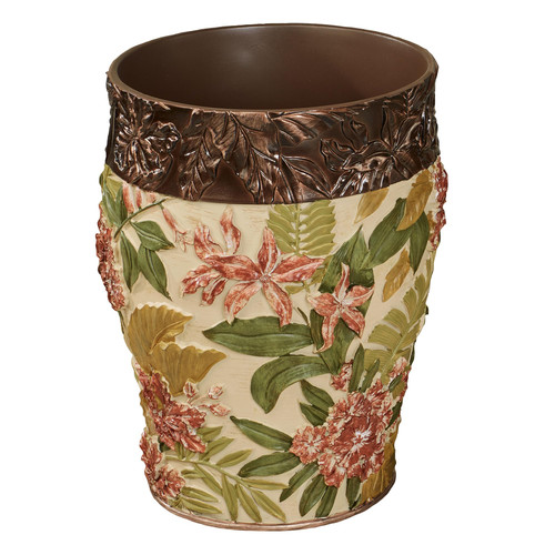 Touch of Class Tropical Haven Wastebasket Light Cream