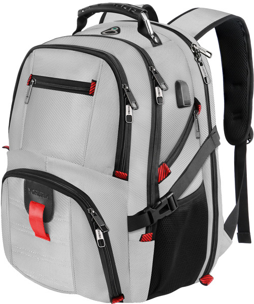 YOREPEK Travel Backpack, Extra Large 50L Laptop Backpacks for Men Women, Water Resistant College Backpack Airline Approved Business Work Bag with USB Charging Port Fits 17 Inch Computers, Light Grey YOREPEK Travel Backpack, Extra Large 50L Laptop Backpacks for Men Women, Water Resistant College Backpack Airline Approved Business Work Bag with USB Charging Port Fits 17 Inch Computers, Light Grey