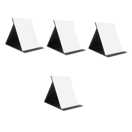 balacoo 4pcs Folding Vanity Mirror Portable Makeup Mirror Girl Cosmetics Mirror Table Vanity Mirror Compact Mirror Adjustable Makeup Mirror Mirrors Plain Weave Pu Dressing Table Student
