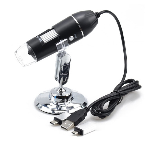 Microscope Kit 1600X USB Digital Microscope 8 LED Portable Microscopio with Bracket Microscope Lens Adapters (Magnification : 1600X)