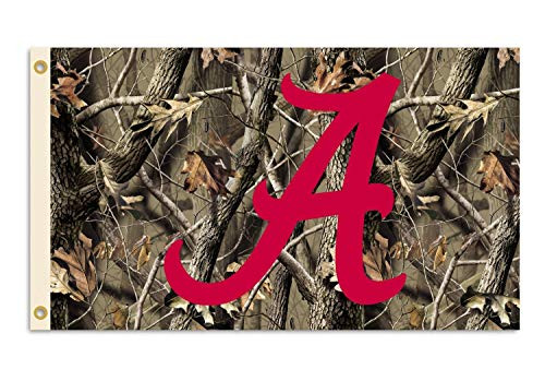 NCAA Alabama Crimson Tide 3-by-5 Foot Flag with Grommets - Realtree Camo Background