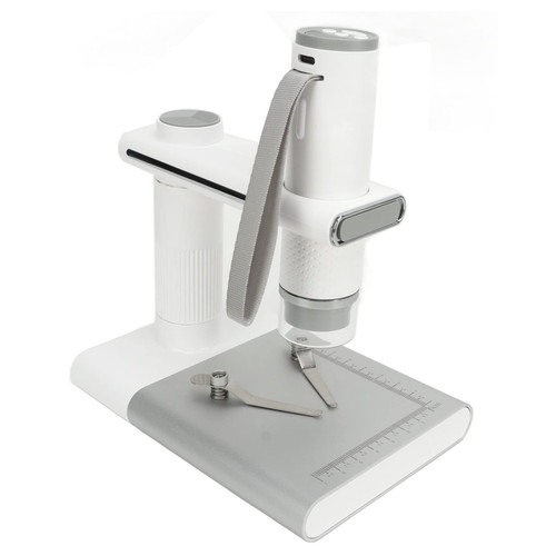 Wireless Digital Microscope, 50X-1000X Magnification HD 2MP Coin Microscope Camera Magnifier, WiFi USB Microscope Camera Handheld Microscope with Adjustable Stand for Phone Tablet (White)