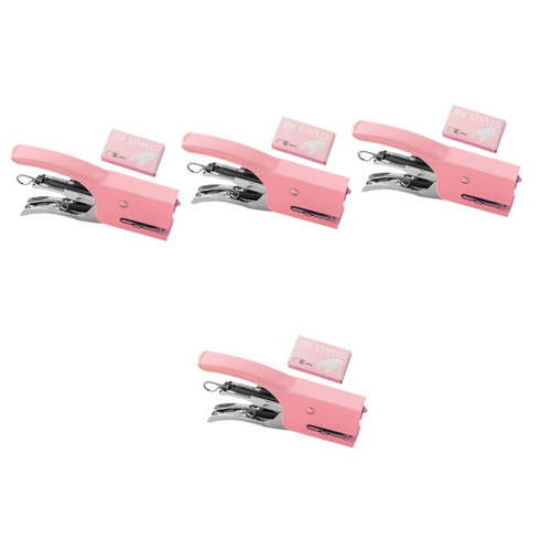 4 Sets Hand-held Stapler Tool Office Supplies for Desk Convenient Hand Stapler Reusable Stapler Reusable Hand Stapler Daily Use File Stapler Manual Combination Metal Student