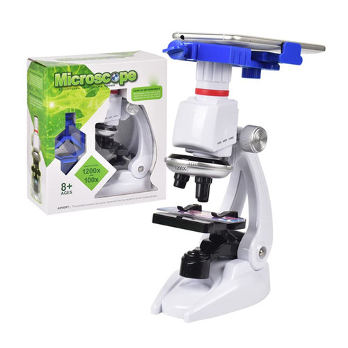 Microscope Kit 1200X LED Lab Microscope Kit for Children Biology Microscope Microscope Lens Adapters (Color : B)