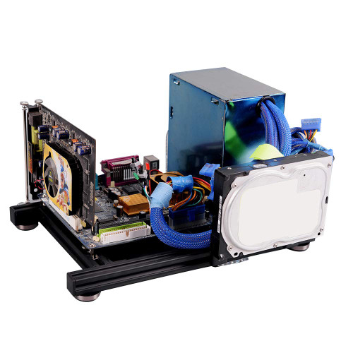 DIY Open Frame Computer Case,Motherboard Computer Case DIY for ITX,Aluminum Alloy Computer PC Case Chassis,Good Heat Dissipation,Easy to Insatll,DIY Fun
